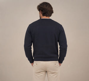 SUDADERA CUADRO ÉTNICO MARINO
