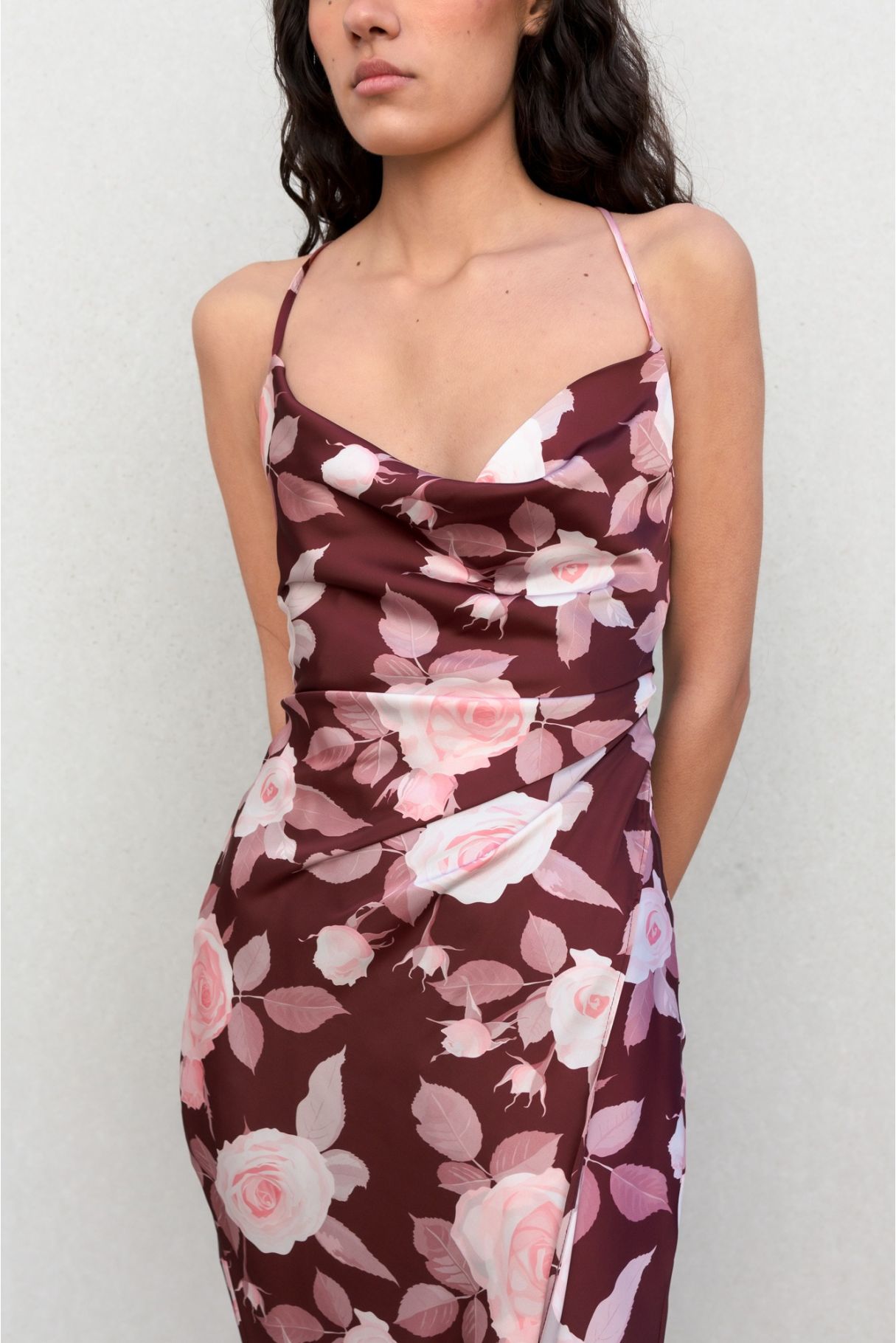 PRINTED SATIN DRESS