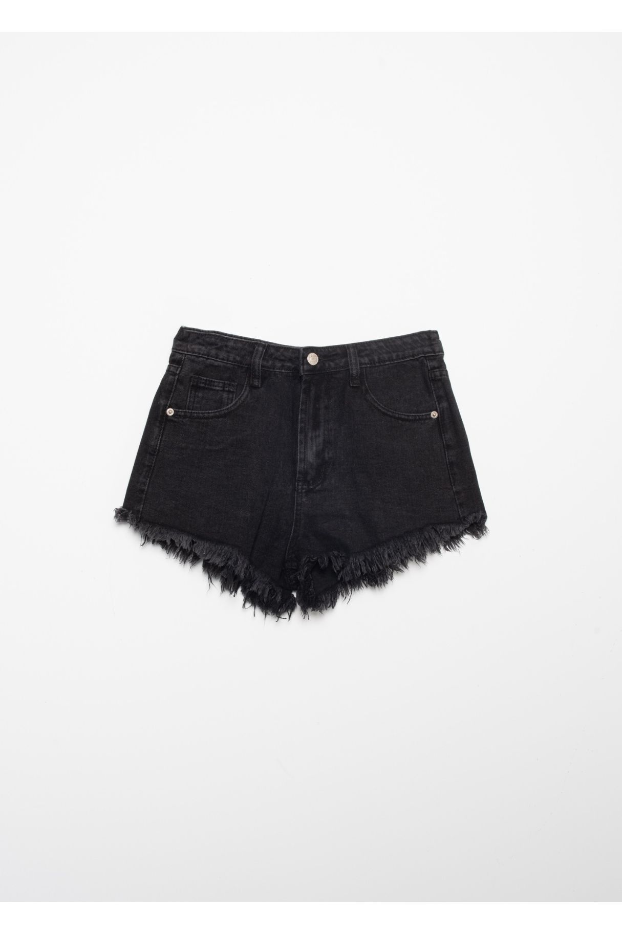 SHORTS DENIM NEGRO DESFLECADO