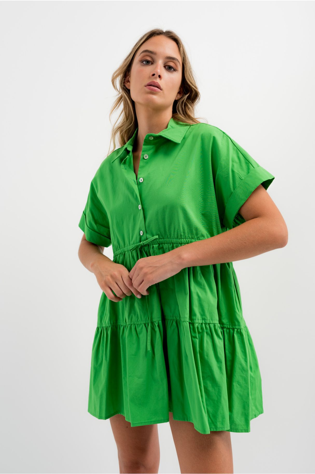 POPLIN PANELLED DRESS