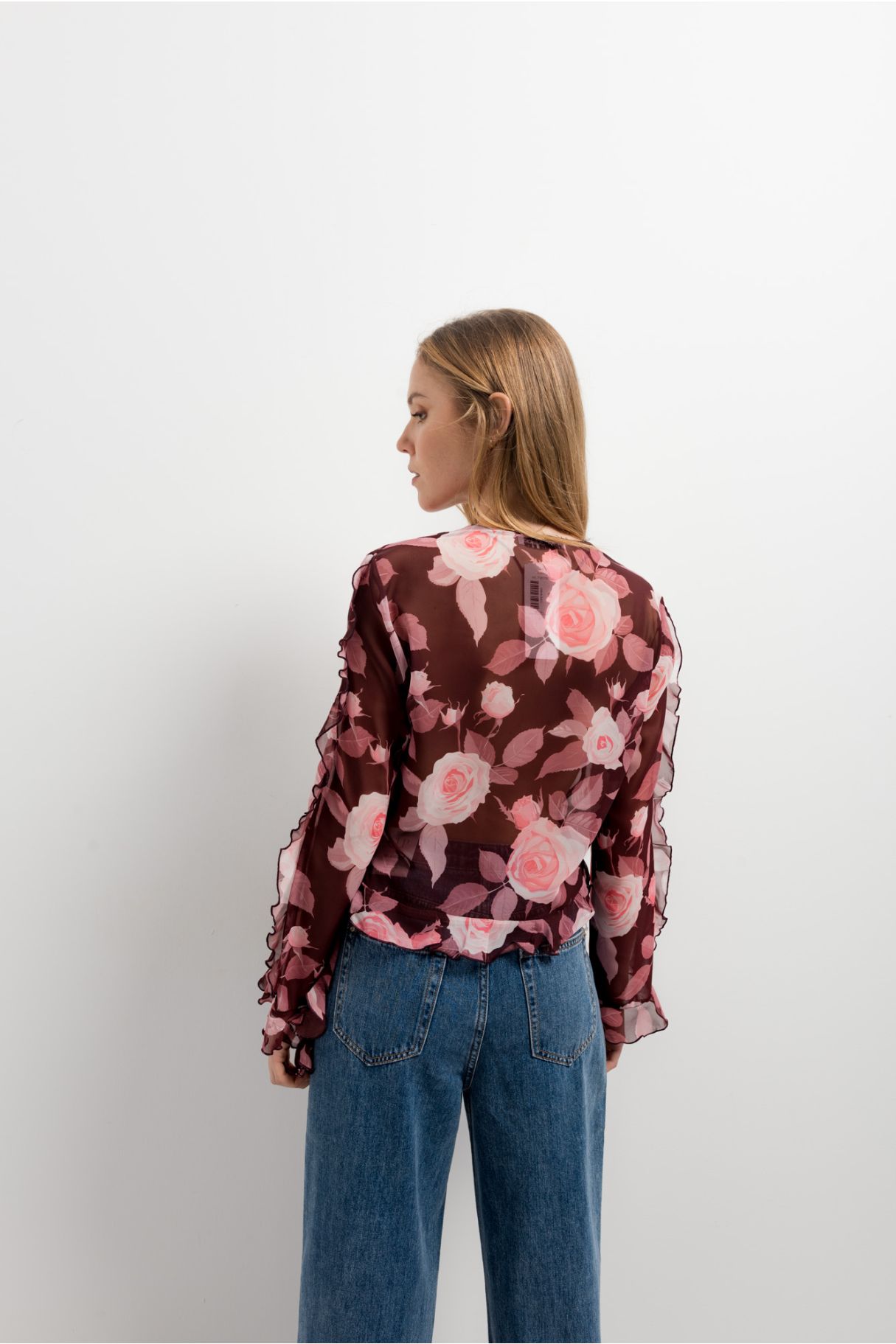 BLUSA VOLANTES ESTAMPADA