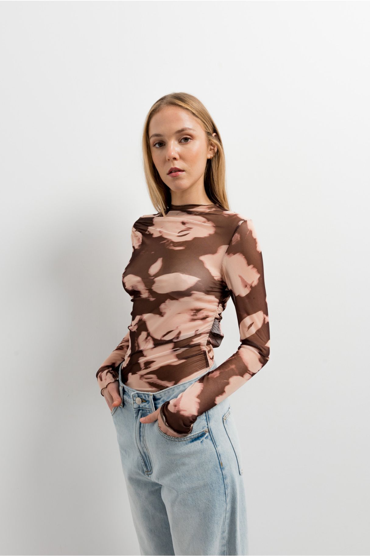 PRINTED TULLE T-SHIRT