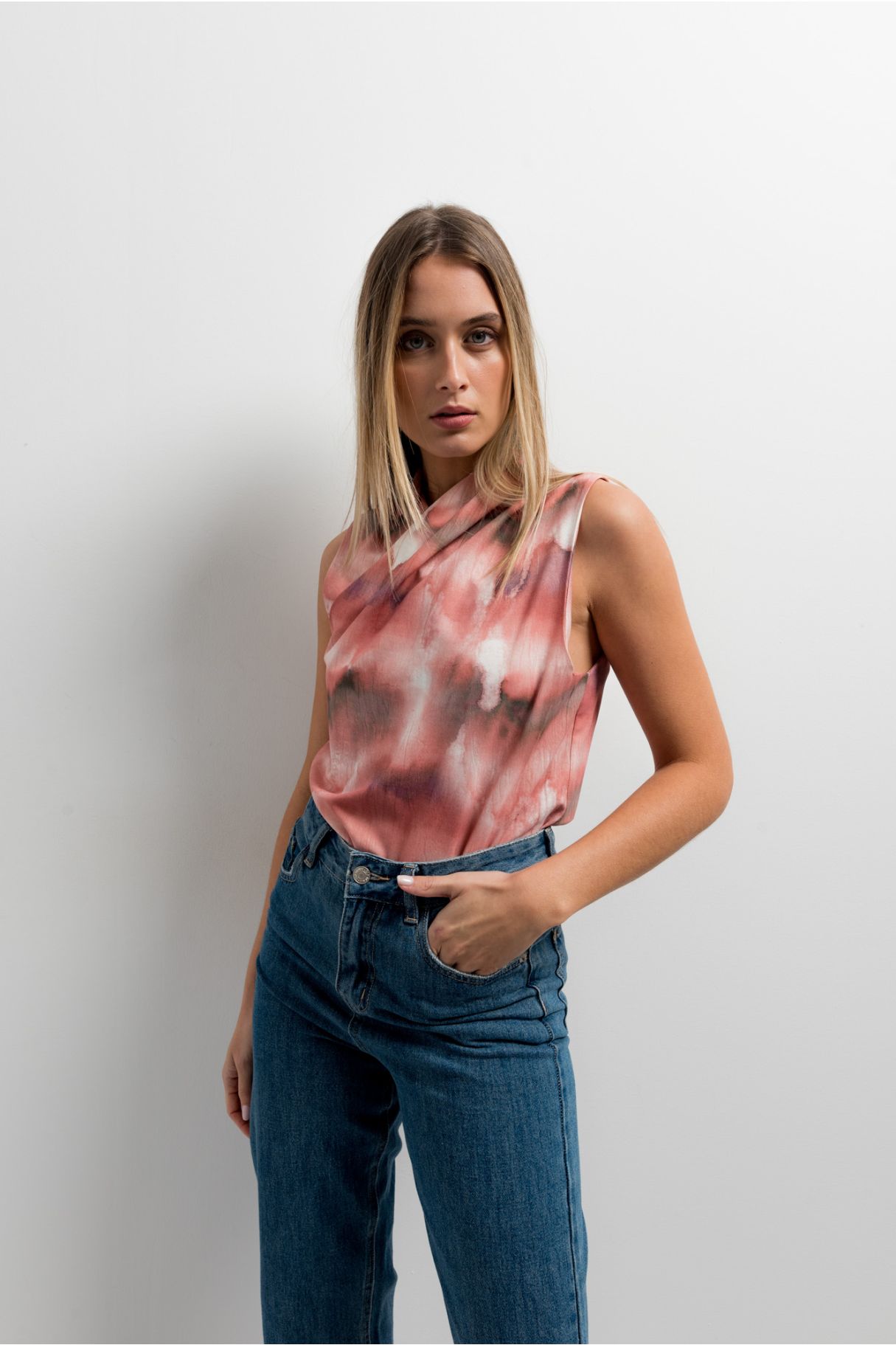 CROSSOVER PRINTED BLOUSE