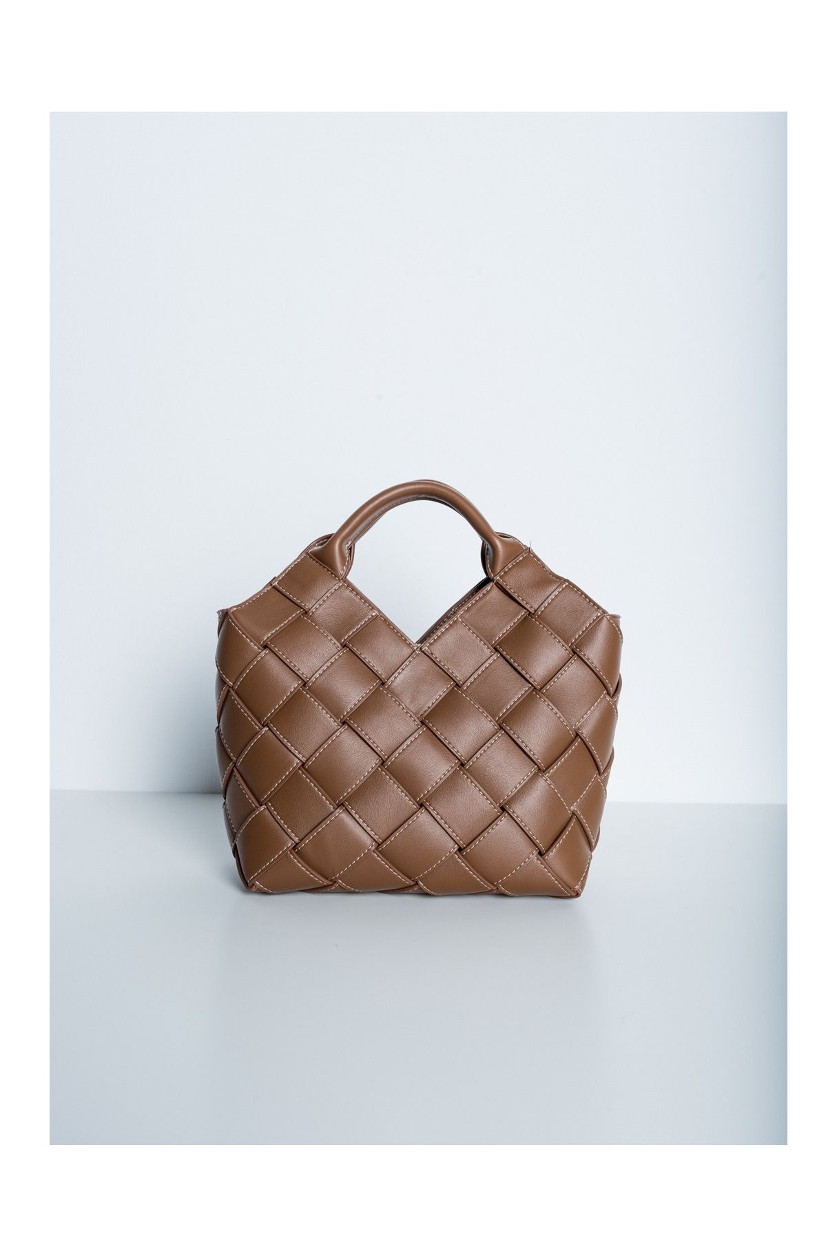WOVEN FAUX LEATHER BAG
