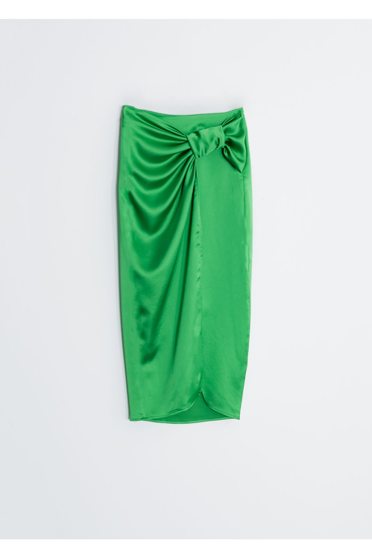 SATIN SKIRT WITH KNOTTED DETAIL