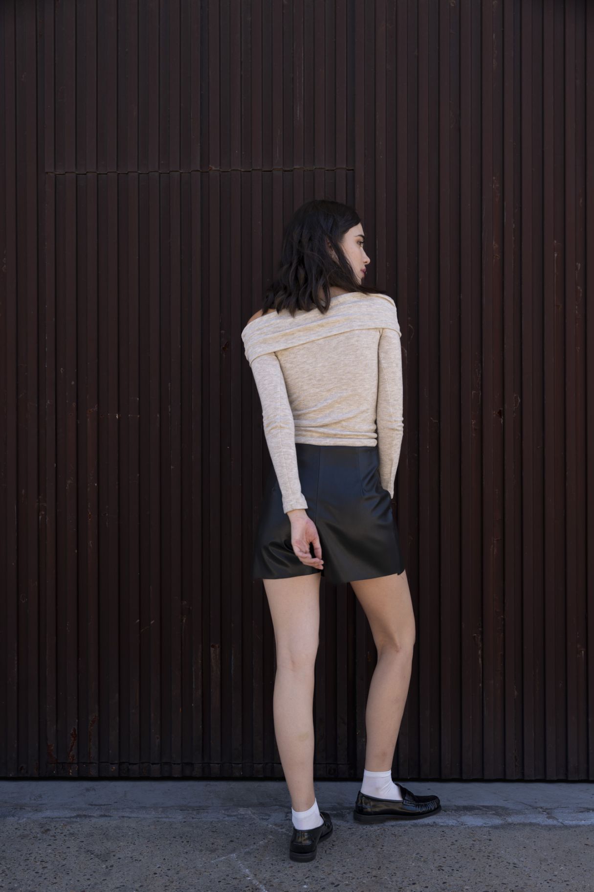 LEATHER EFFECT SKORT