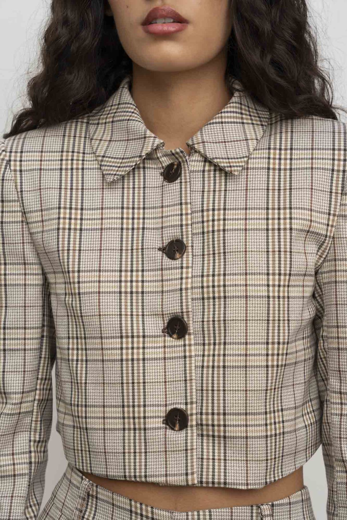 CROPPED CHECKED JACKET