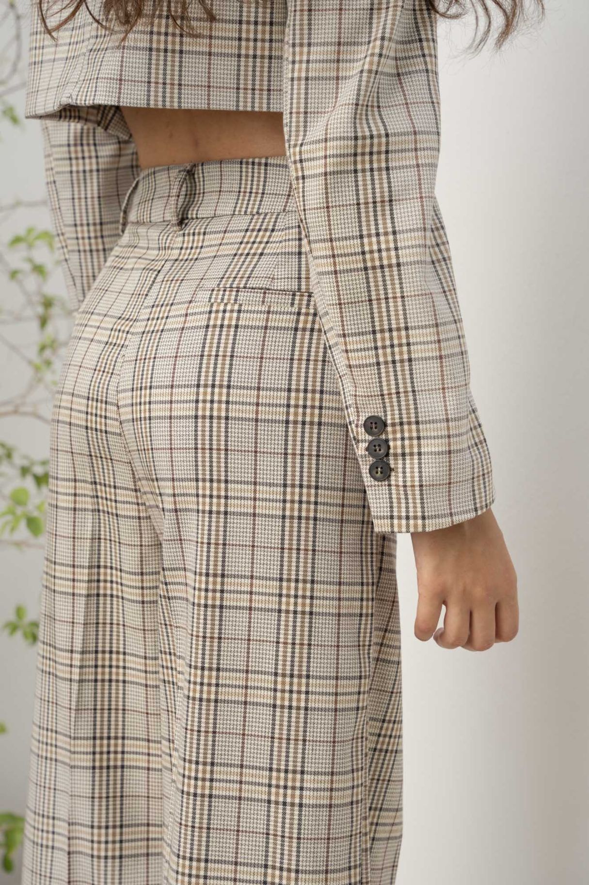 CROPPED CHECKED JACKET